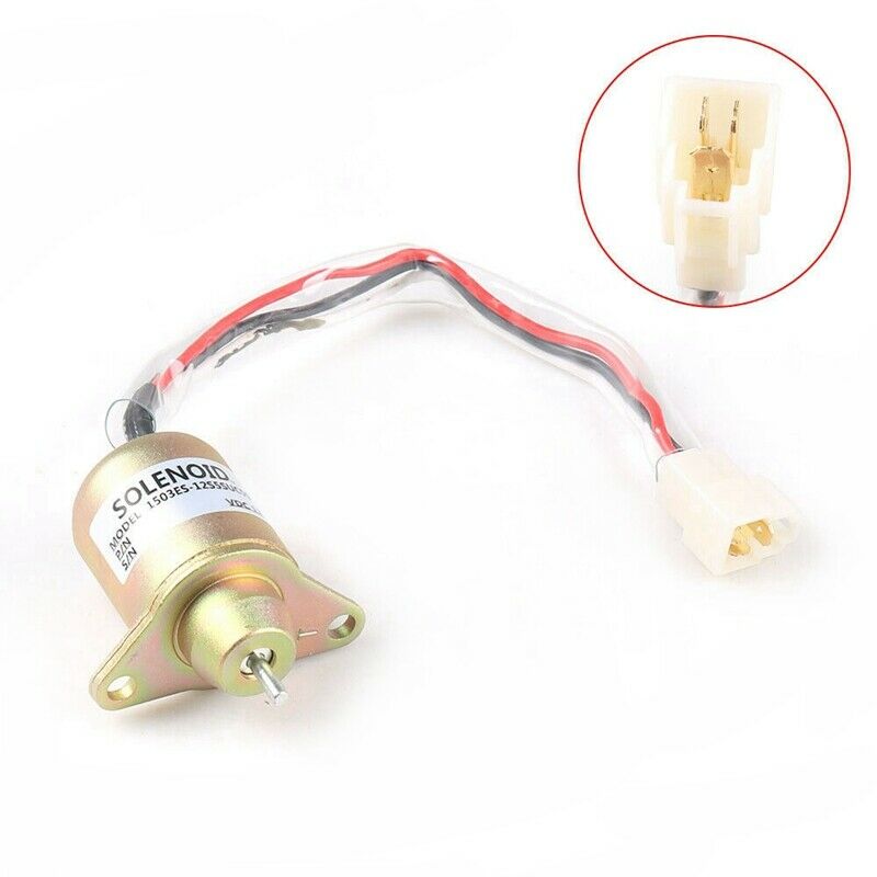12V Engine Fuel Shut Off Solenoid Valve Shutdown for Yanmar 119653-77950 M3K2K2