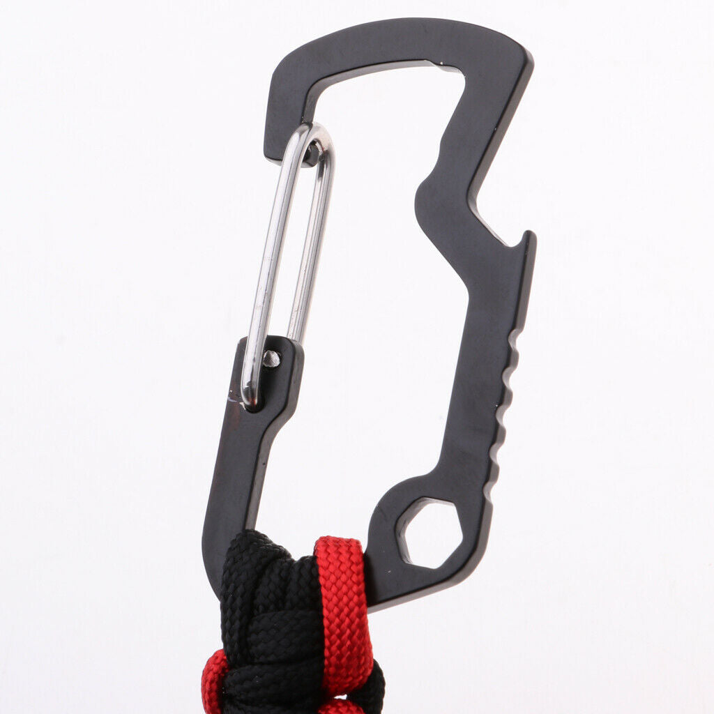 3x Outdoor Molle Paracord Keychain Belt Clip Parachute Rope Buckle Camping