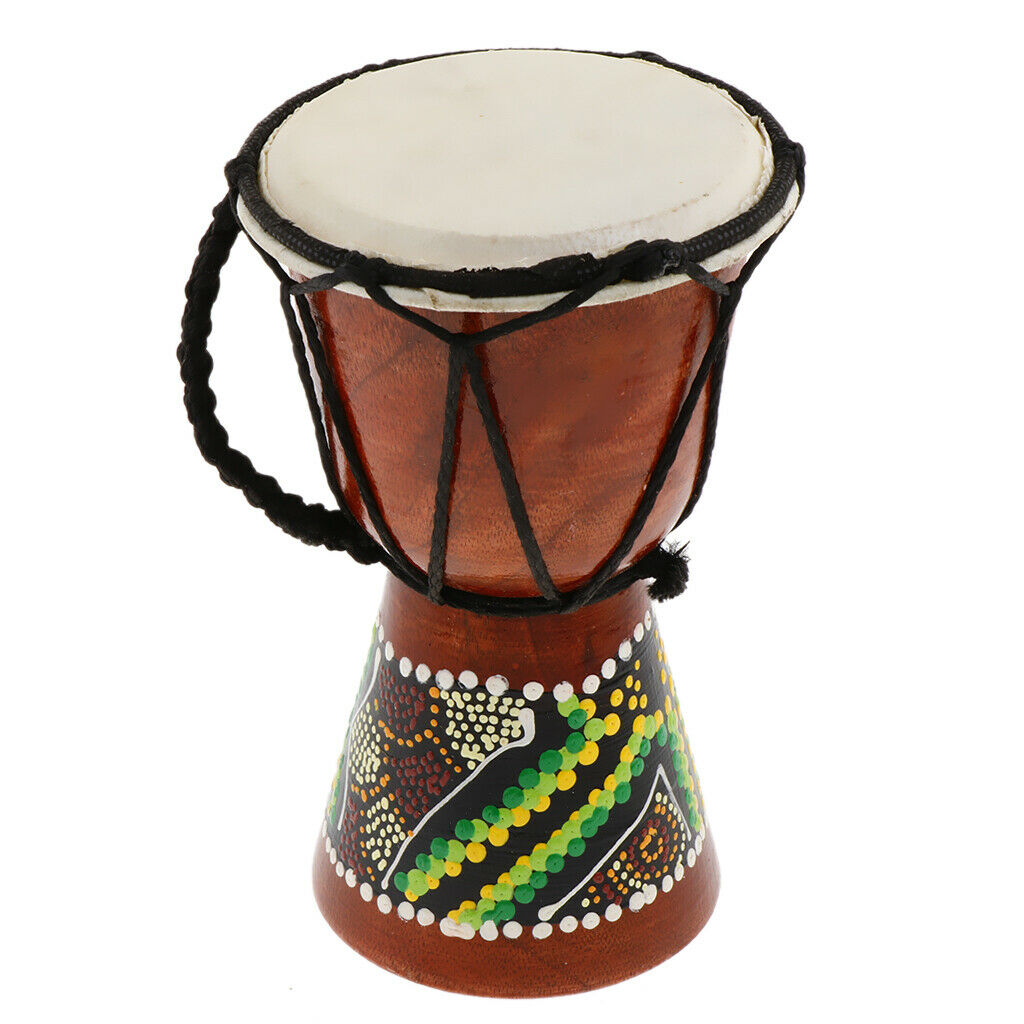 2 x Professional African Djembe Drum Painting Wooden Musical Instrument