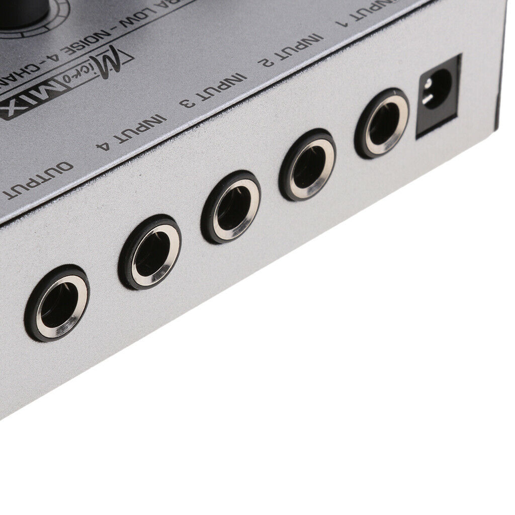 Universal Audio Mixer Stereo Sound Console 4 Channel TV Microphone UK Plug