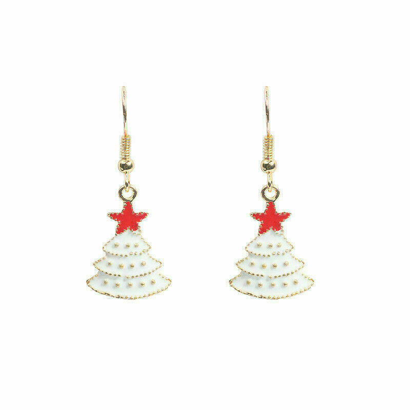New 9 Pairs Alloy Ear Pendants Christmas Decorations Women Gift Earrings Jewelry
