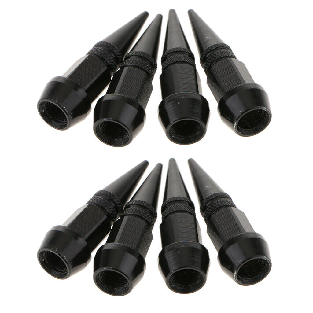 8 Pieces Spike Wheel Tire Valve Stem Car Truck Air Caps Covers 45mm Black