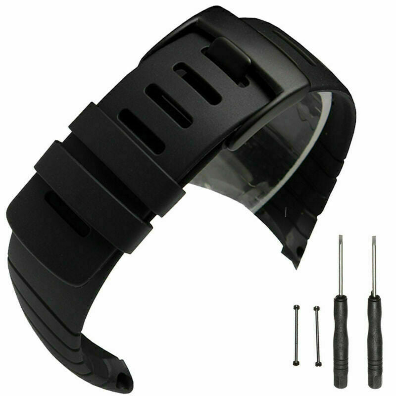 Outdoor Black Silicone Watch Strap Wristband Replacement + Clasp For Suunto Core