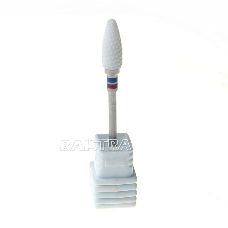 5PCS Lab Dental Bullet- Zirconia Zirconium Oxide Diamond Polisher Bur Low Speed