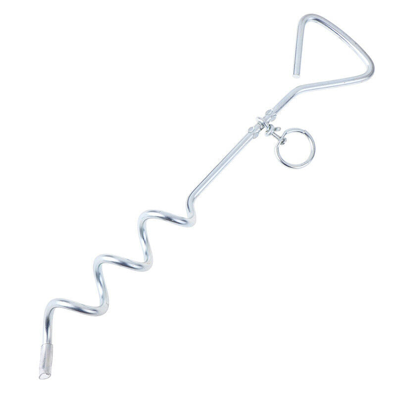 Spiral Anchor Cork Screw Dog Tie Out Stake Lead Chain Outdoor Camping FRBDAU SJ