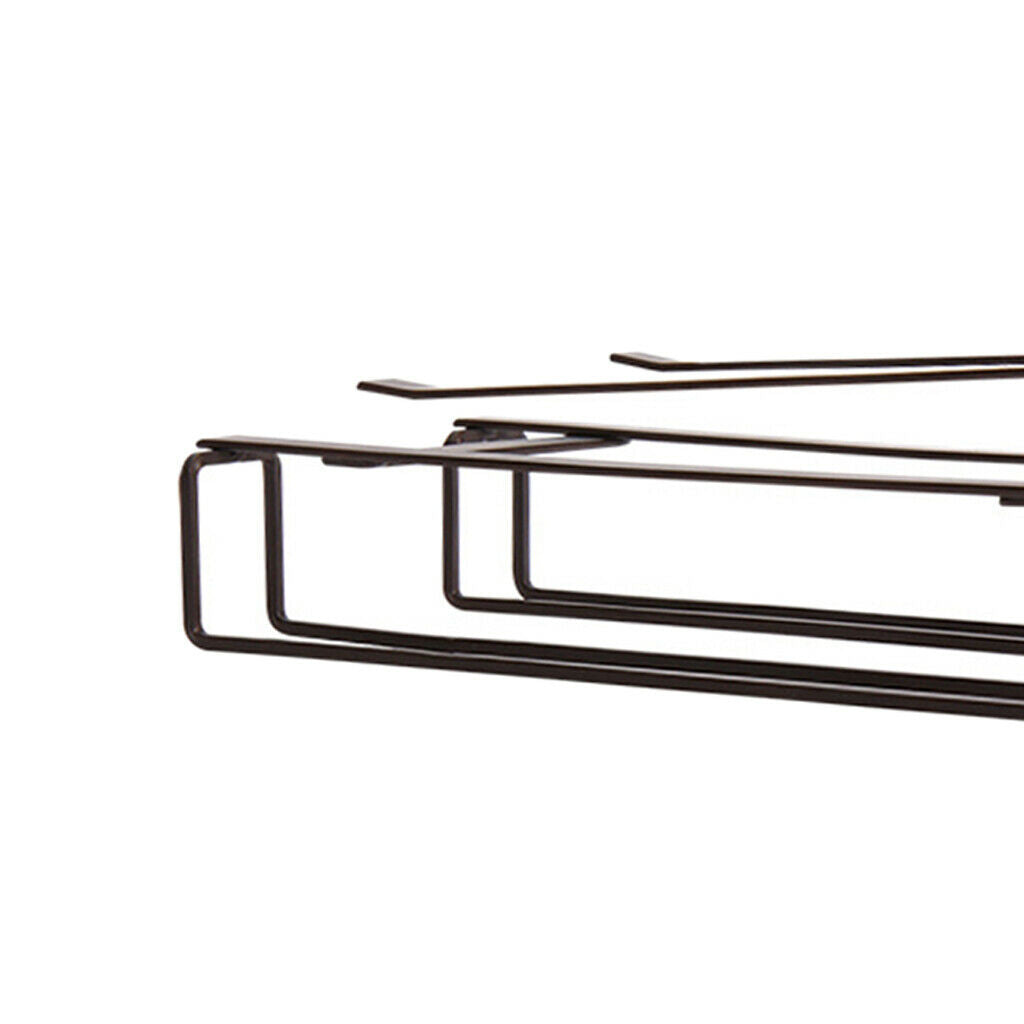 Under Cabinet Row Wine Glass Rack Hanging Cup Home Stemware Hanger Shelf