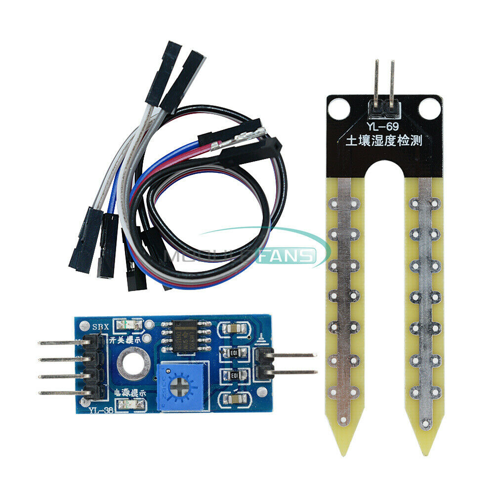 2x Soil Humidity Hygrometer Moisture Detection Module Arduino Plant Water Sensor
