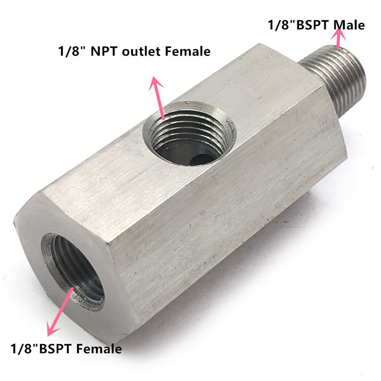 1/8" Oil Pressure Sensor Tee BSPT Professional with Washer for NPT Adapter