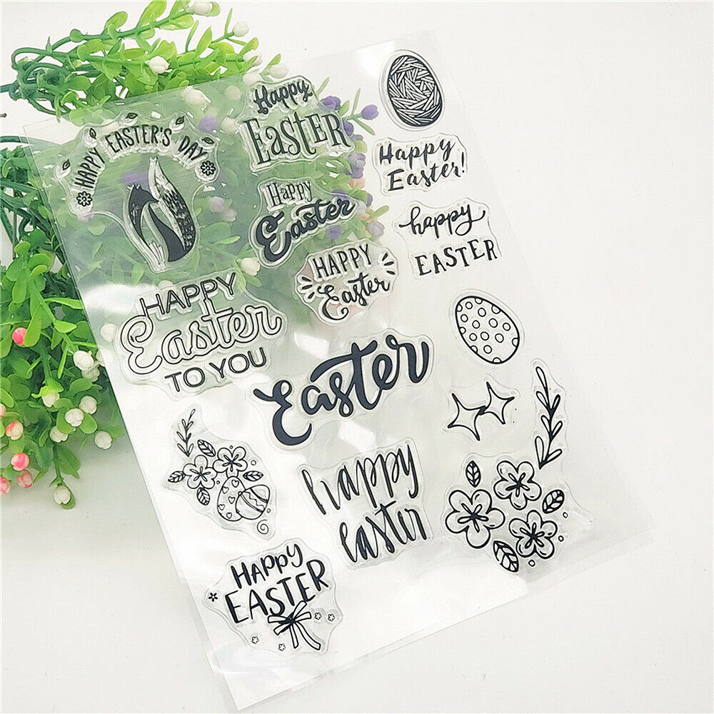 Happy Easter Clear Stamp Transparent Seal Scrapbooking Embossing Card Making DIY