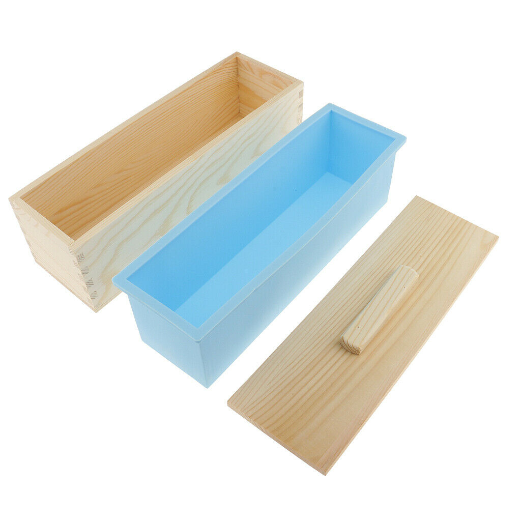 1 Pack Handmade Soap Making Wooden Soap Cutter Wood Box Soap Silicone Mold