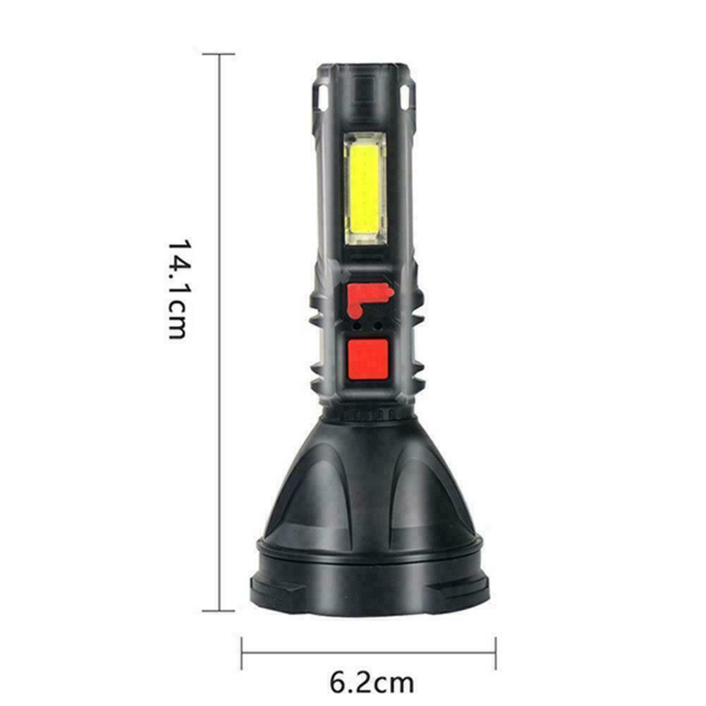 Super Bright Torch Powerful LED Flashlight USB Rechargeable Portable X4A0