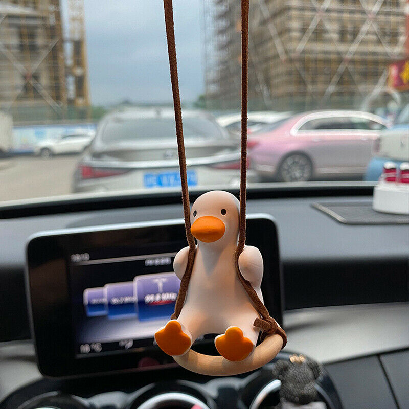 Car Pendant Little Duck Swing Ornaments Auto Rearview Mirror Hanging InterB TL