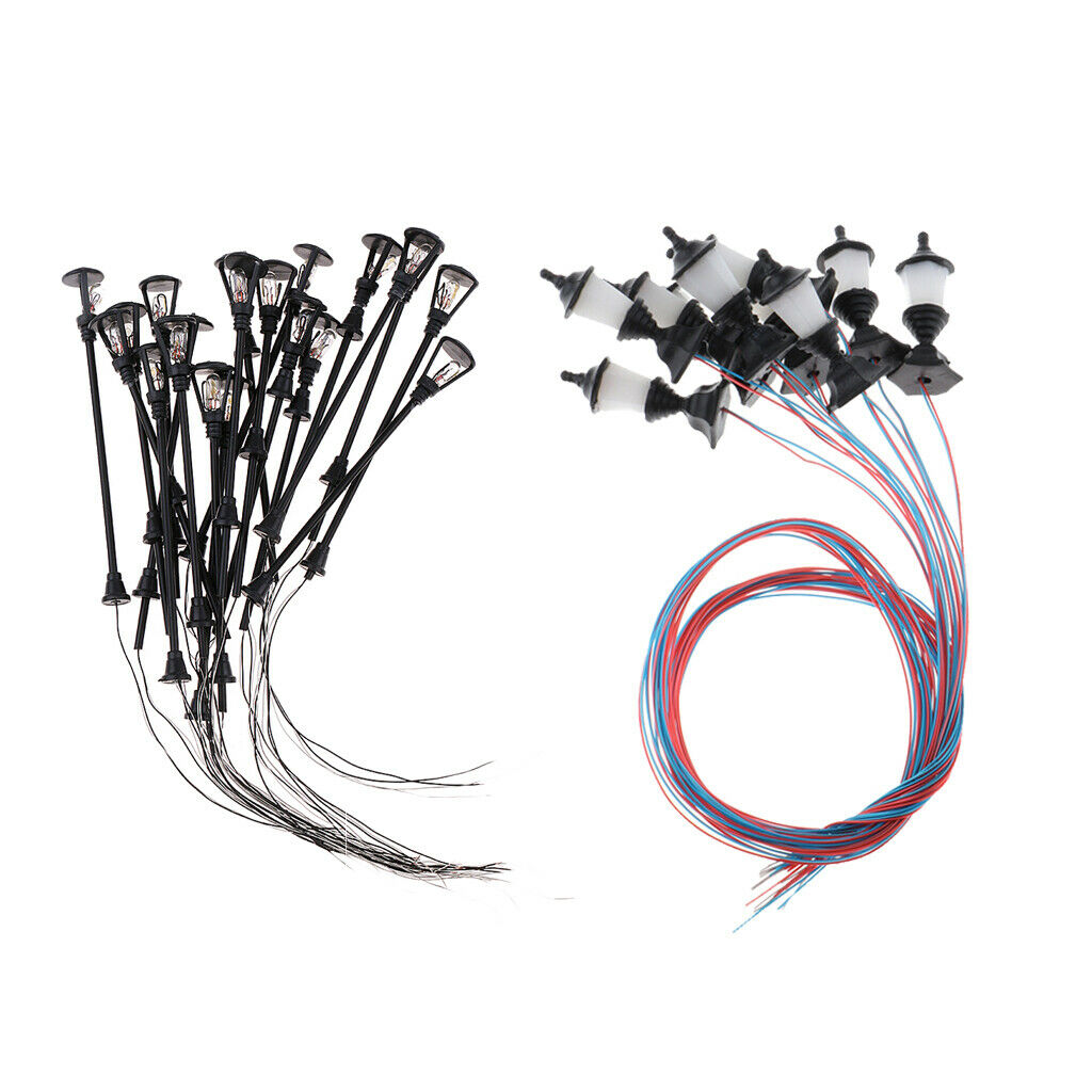 30Pcs 1:100 Mini Railway Landscape LED Lights Sand Table Buildings Accs
