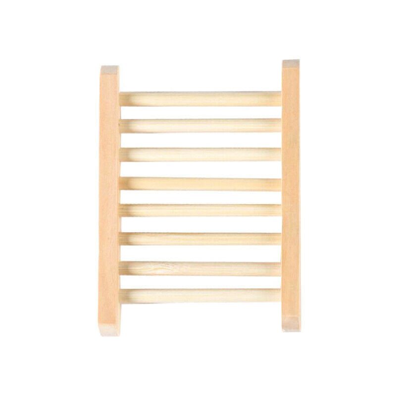 Natural Wood Bamboo Soap Drainer Dishes Tray Soap Dry Holder Storage Rack.l8