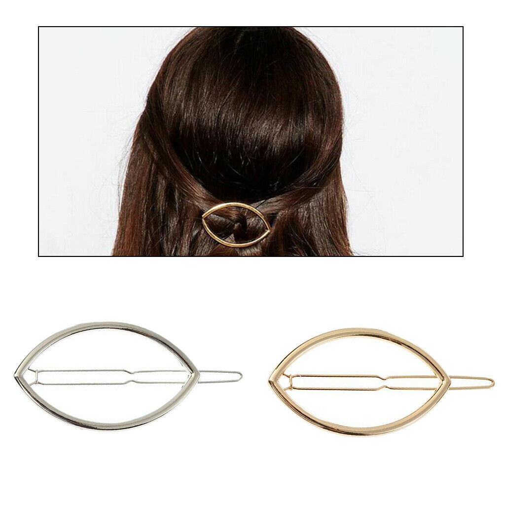2x Fashion Geometric Hairpin Clip Hair Snap Clamp Womens Girls Headwear