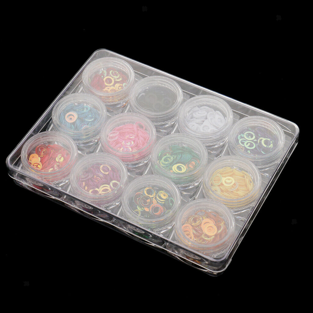 Lot Nail Art Decals Decoration Glitter, Tips kit Sequins Stickers Glitter Set