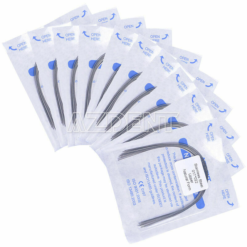100 Kits Dental Arch Wires Orthodontic Nature Rectangular SS 017 X 022 Upper CA
