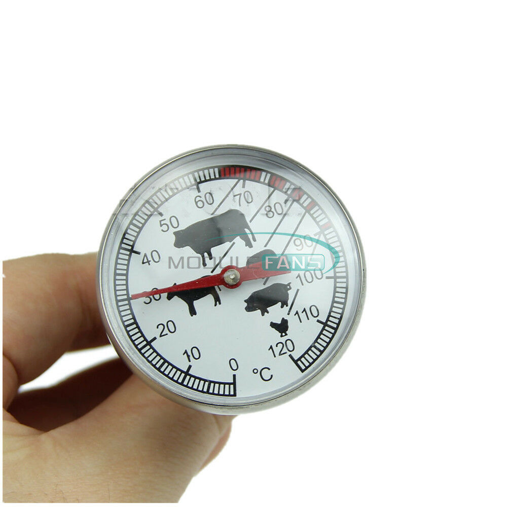 Stainless Steel Confirm Read Thermometer Probe BBQ Cooking Food Meat Gauge