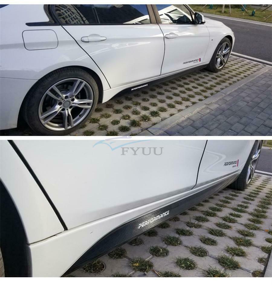 80.7"×3.7" 5D Glossy Carbon Fiber Car Side Skirt Trim Stickers For BMW E90- E93