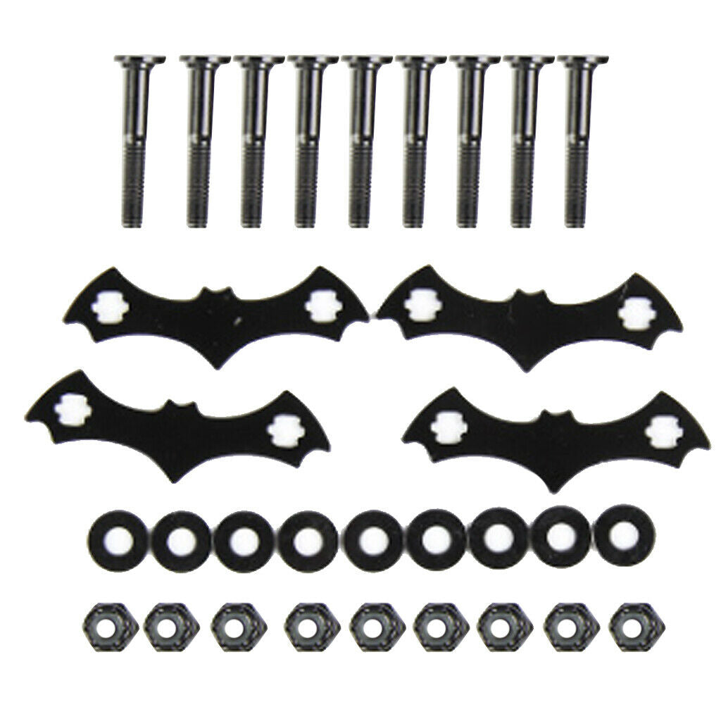 2X Carbon Steel Skateboard Deck Protective Gasket Longboard Part Bolt Nuts