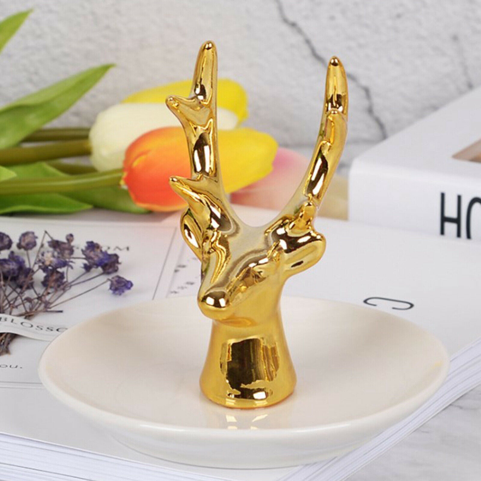 Handmade Deer Jewelry Display Stand Tray Necklace Bracelets Holder Show Rack