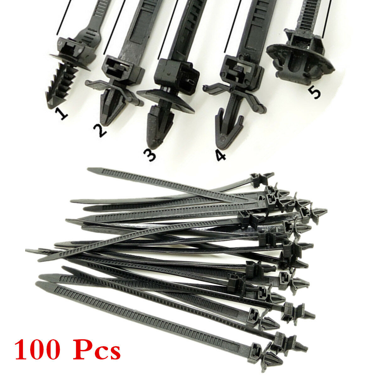 100 Pcs Mixed Quality Nylon Tie Wrap Bundled Wire Band Cable Line Fixed Fastener