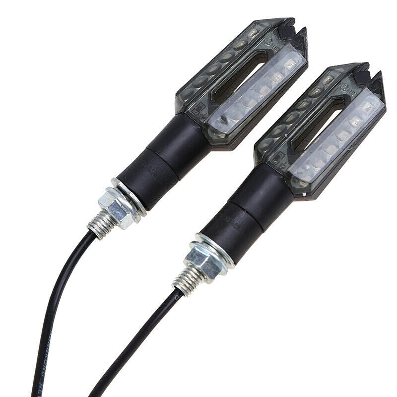 2PC Amber LED 8mm Motorcycle Turn Signal Lights 12V M8 Bolt Indicator Universal