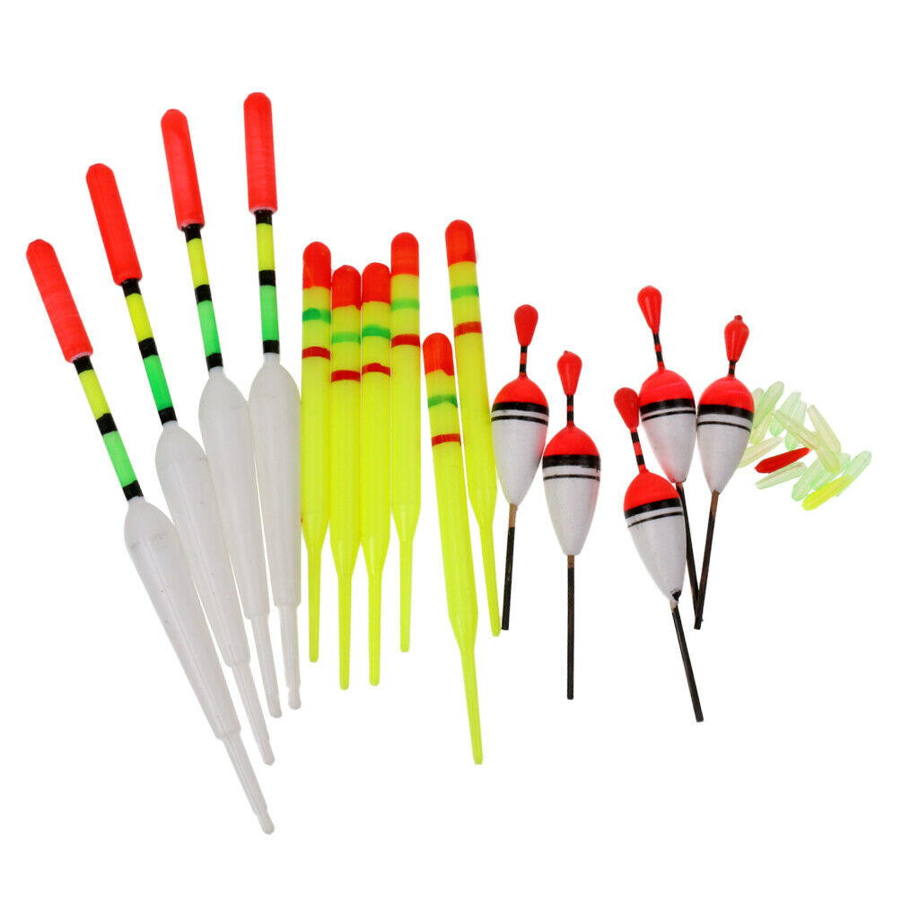 Set of 15 Plastic Fishing Floats Slip Drift Tube Indicator Assorted Sizes