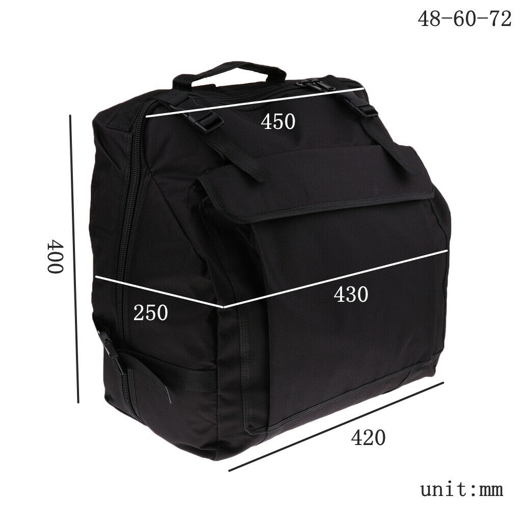 Bass Piano Accordion Backpack Big Storage Carry Bag for 60 Bass Accordion