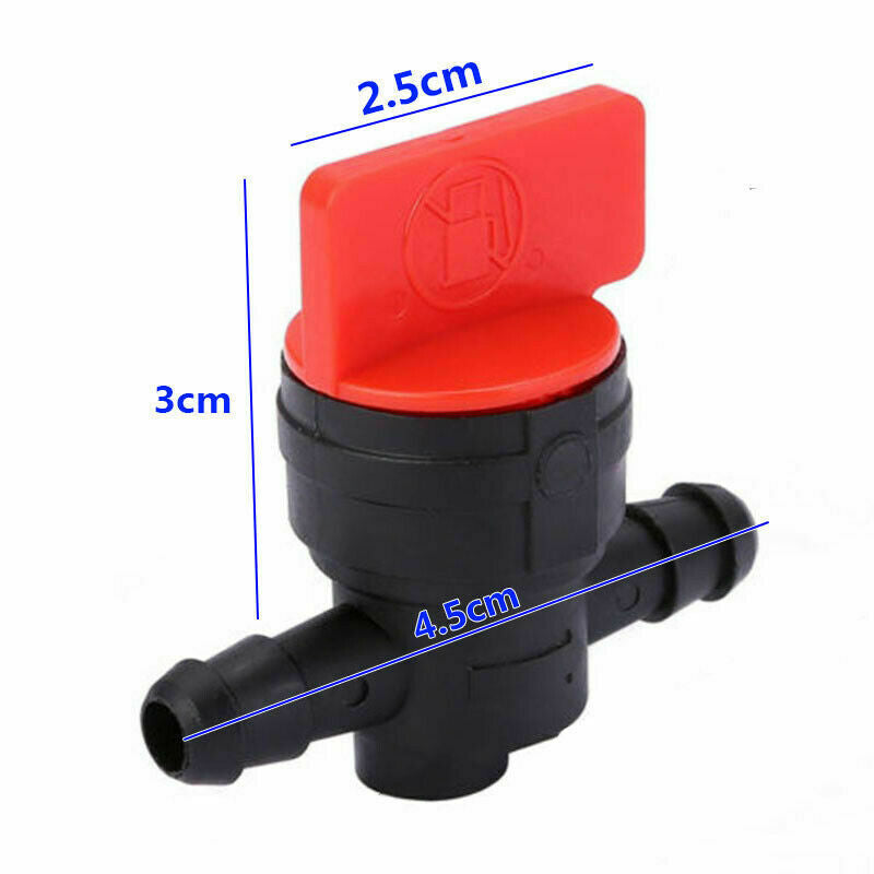 10Pcs Plastic 1/4 In-Line Straight Fuel Gas Cut-Off Shut-Off Valve Lawn Mower