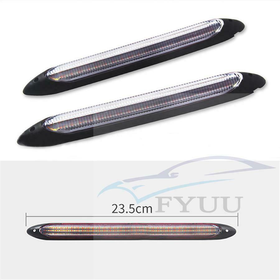2×9.25"Car Daytime Running Light Scan Waterproof Headlight Strip Sequential Flow