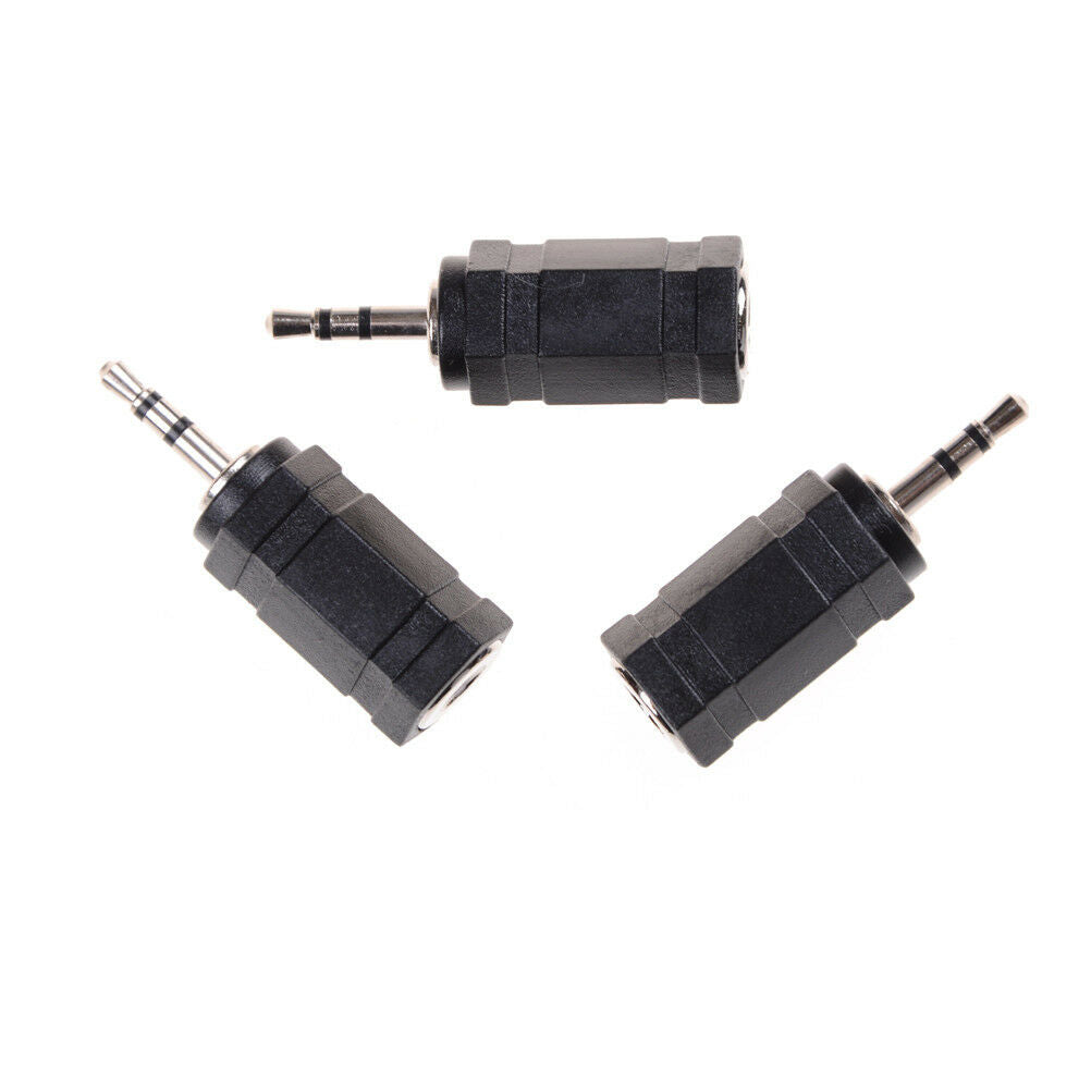 3pcs Black 2.5mm Male to 3.5mm Female Audio Stereo headphones  Adapter Plu.l8