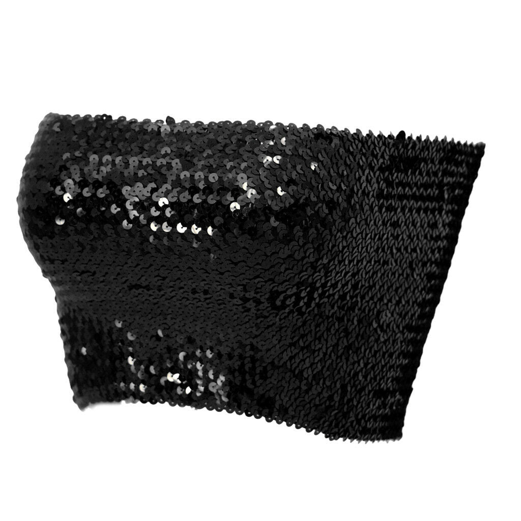 5 Pack Fashion Sequins Tube Top Stretchy Chest Wrap Crop Bra Tops Clubwear
