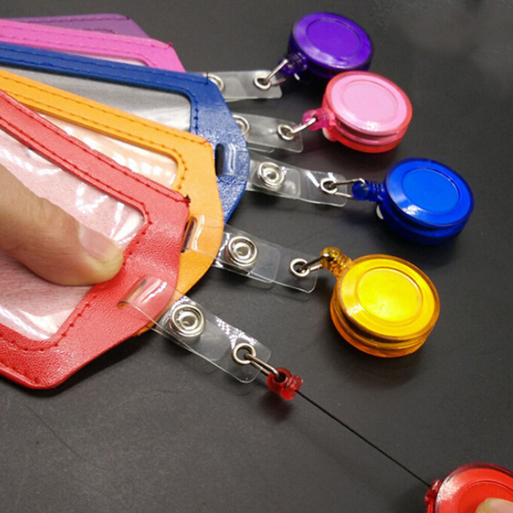 Bank Credit Card Holders PU Card ID  Holders Identity Badge Retractable Reel  Lt