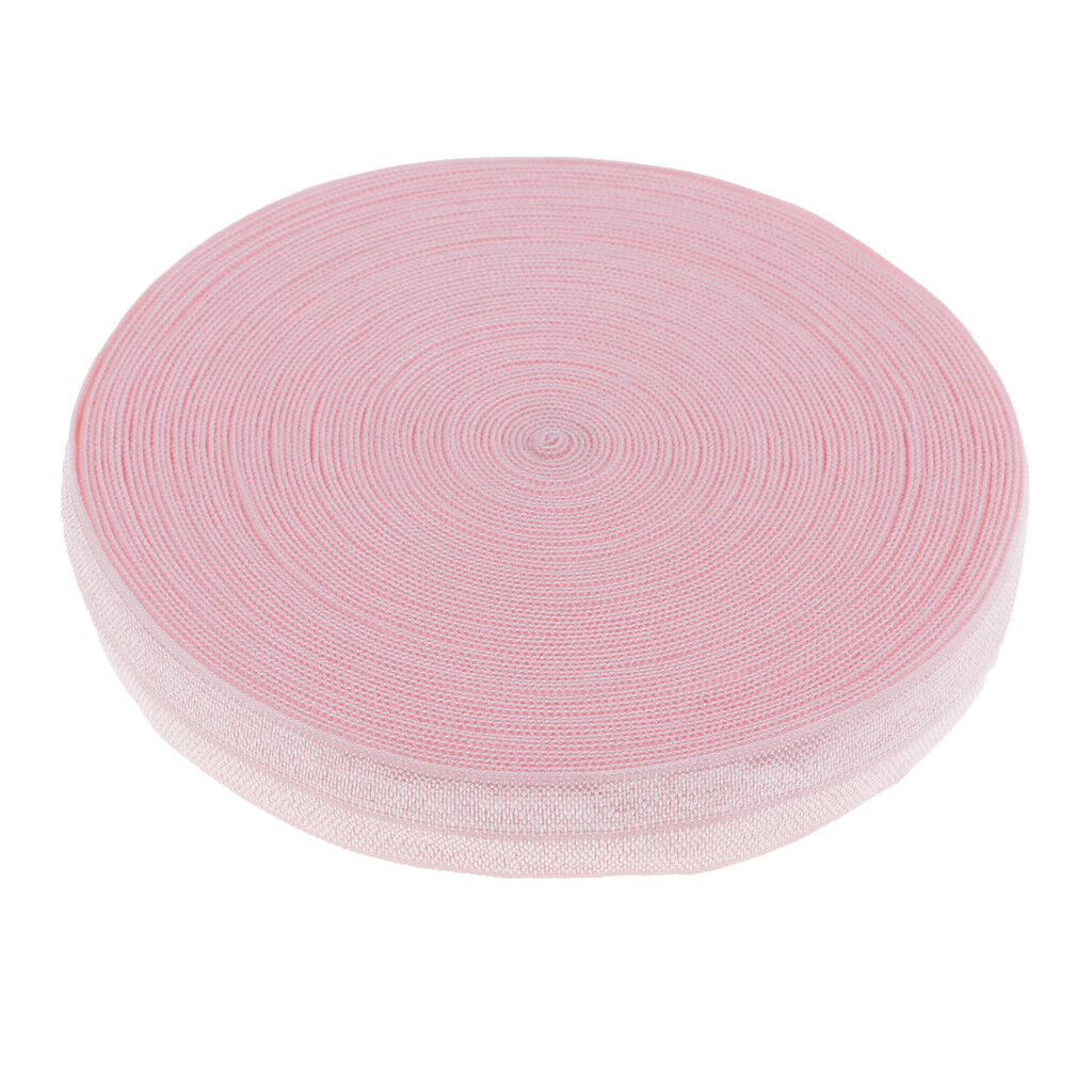 15mm Cotton Fold Over Elastics Band Lace Sewing Trimming 10 Meters Pink