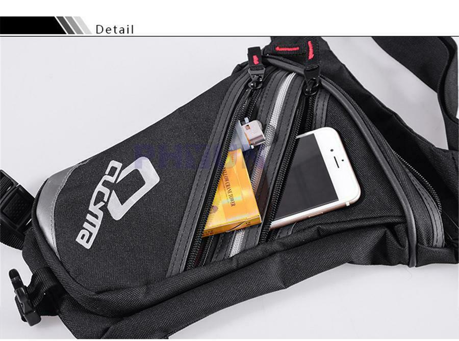 Outdoor Motorcycle Bike Drop Leg Bag  For Men Women Multi-Function Travel Black