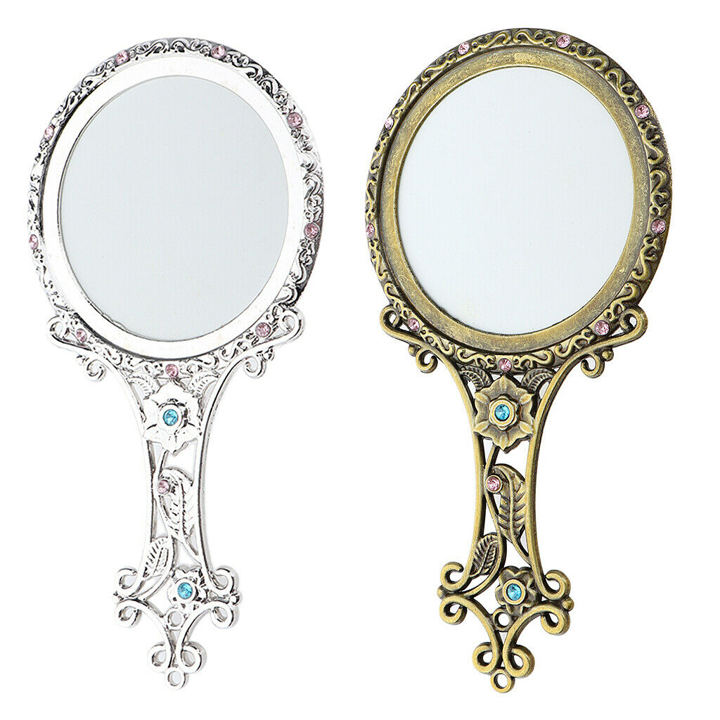 Travel Portable Handheld Vanity Makeup Mirror Home Salon Girls Gift 2 Colors