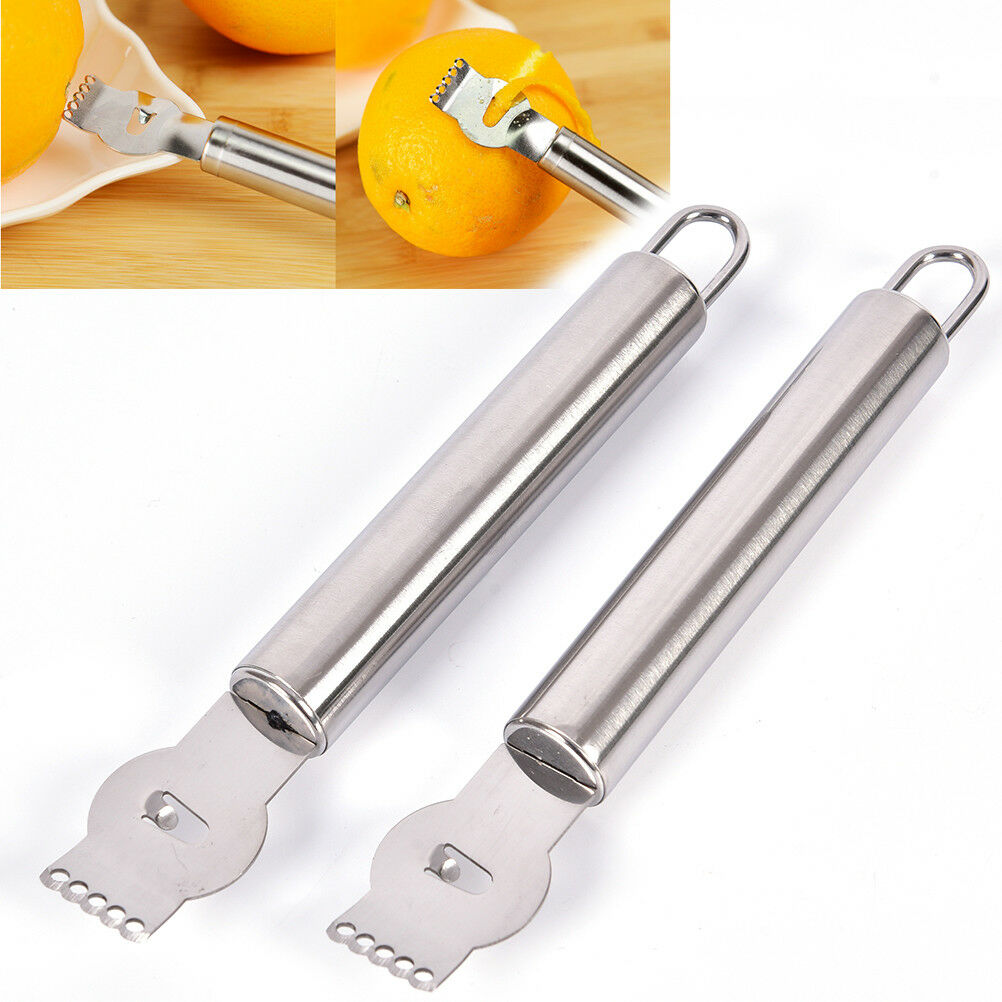 Lemon Orange Zester Citrus Grater Stainless Steel Grips Lime Zest Peeling .l8