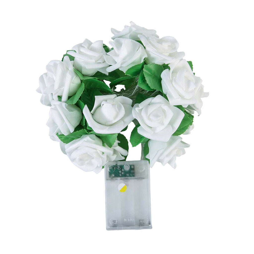 20led Battery LED Rose Christmas Lights Holiday String Lights Colorful