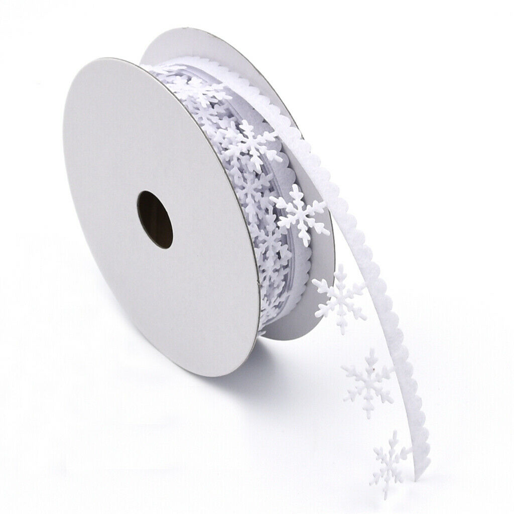 5m 25mm Christmas Snowflake Ribbon Trim DIY Wedding Decoration Gift Wrapping