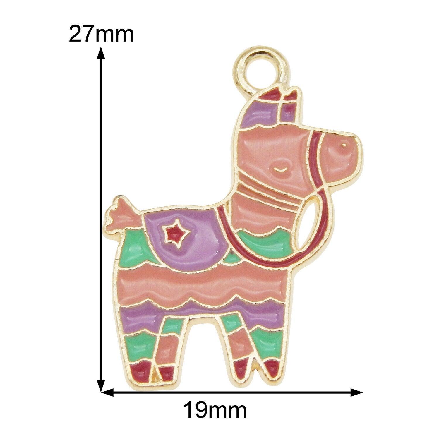 16pcs 27x19mm Enamel Mixed Colors Horse Alloy Pendant Charms DIY Accessories