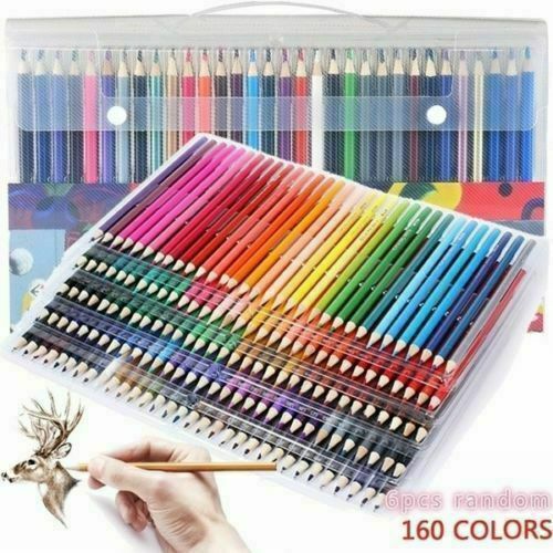 160 x Pro Colouring Pencil Set Drawing Artist Kids Colour Therapy In Tin 12Pcs