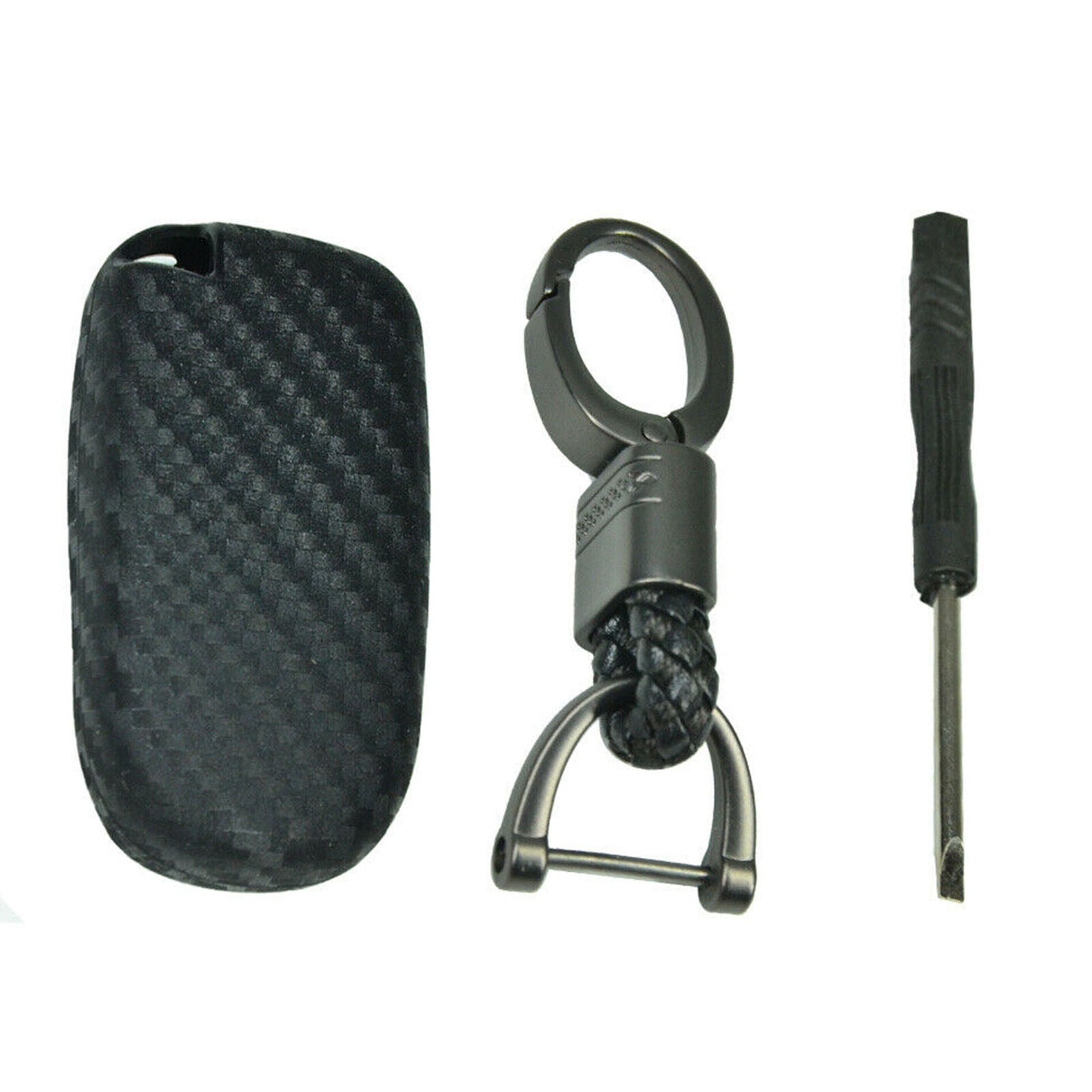 Carbon Fiber 4 Button Remte Key Fob Case Cover For Jeep Dodge Cherokee Renegade