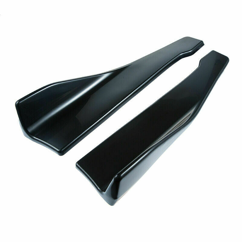 1 Pair Universal Gloss Black Car Bumper Spoiler Rear Lower Lip Splitter Diffuser