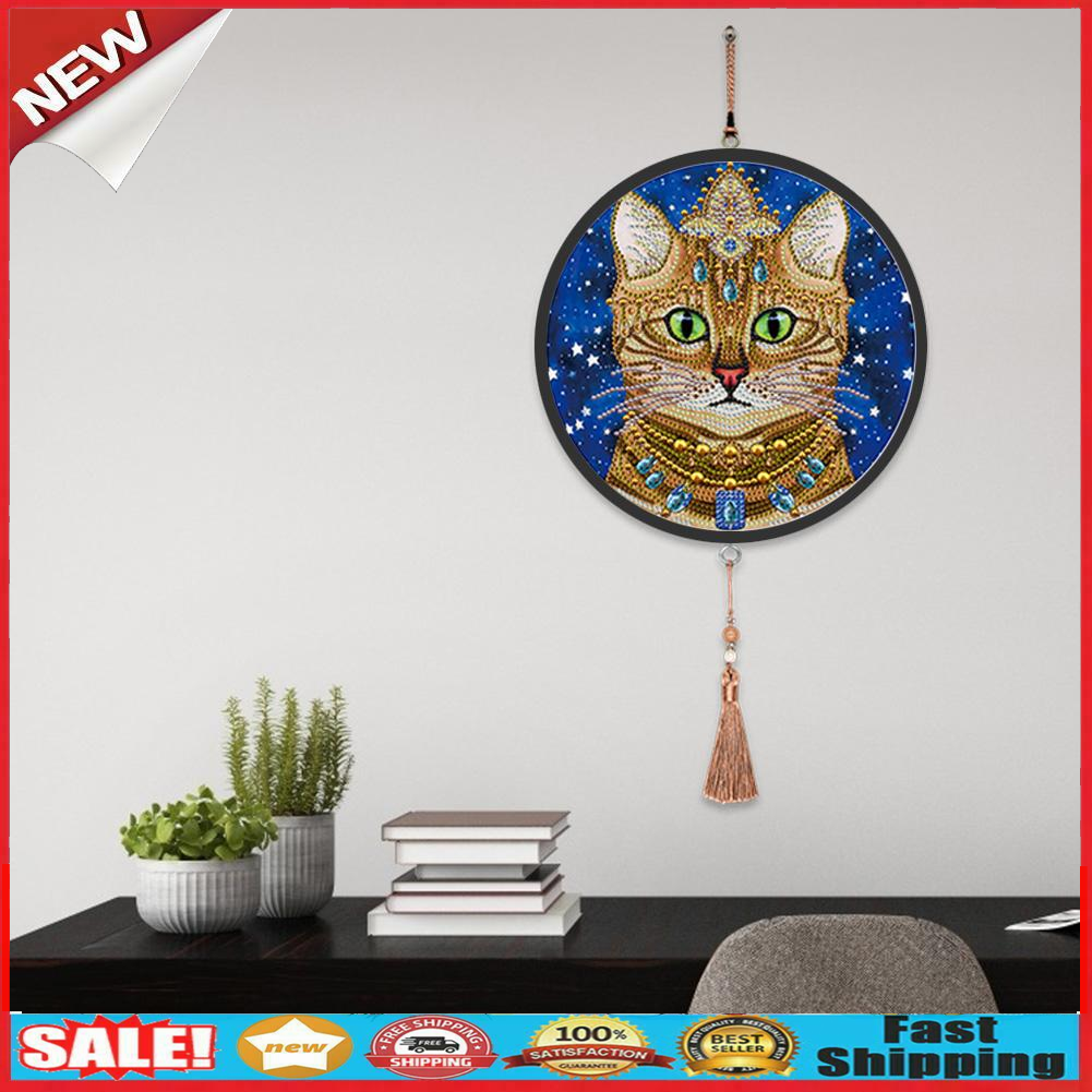 Cat Diamond Painting Coffee Tassels Special Shape Partial Drills Home Decor @