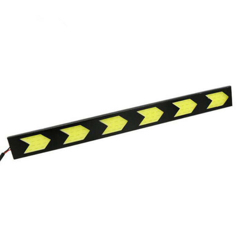 2x Arrow Shape COB White LED Light Car Daytime Running Driving Light DRL Lamp