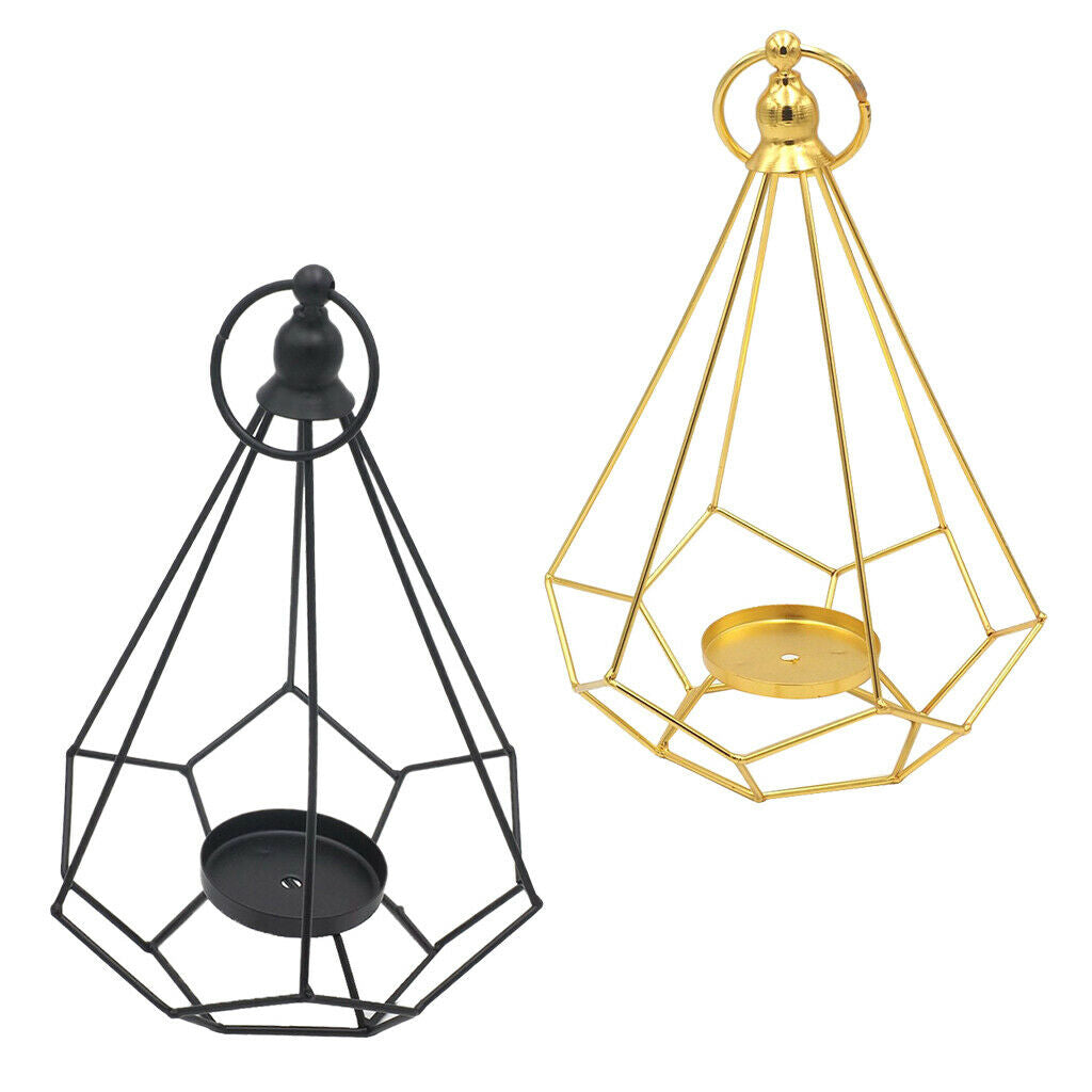 2x Metal Diamond Shaped Tealight Candle Holder Candlestick Wedding Party Hanging
