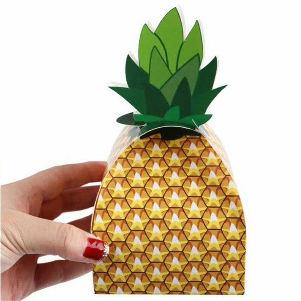 12Xcandy boxes paper pineapple gift bag beach wedding decor party supplies-DD