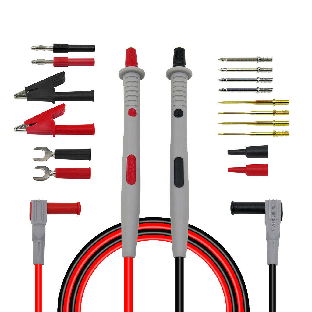 Blesiya AutoTest Lead Kit for Multimeter Test Probes 4mm Banana Plug 18-in-1
