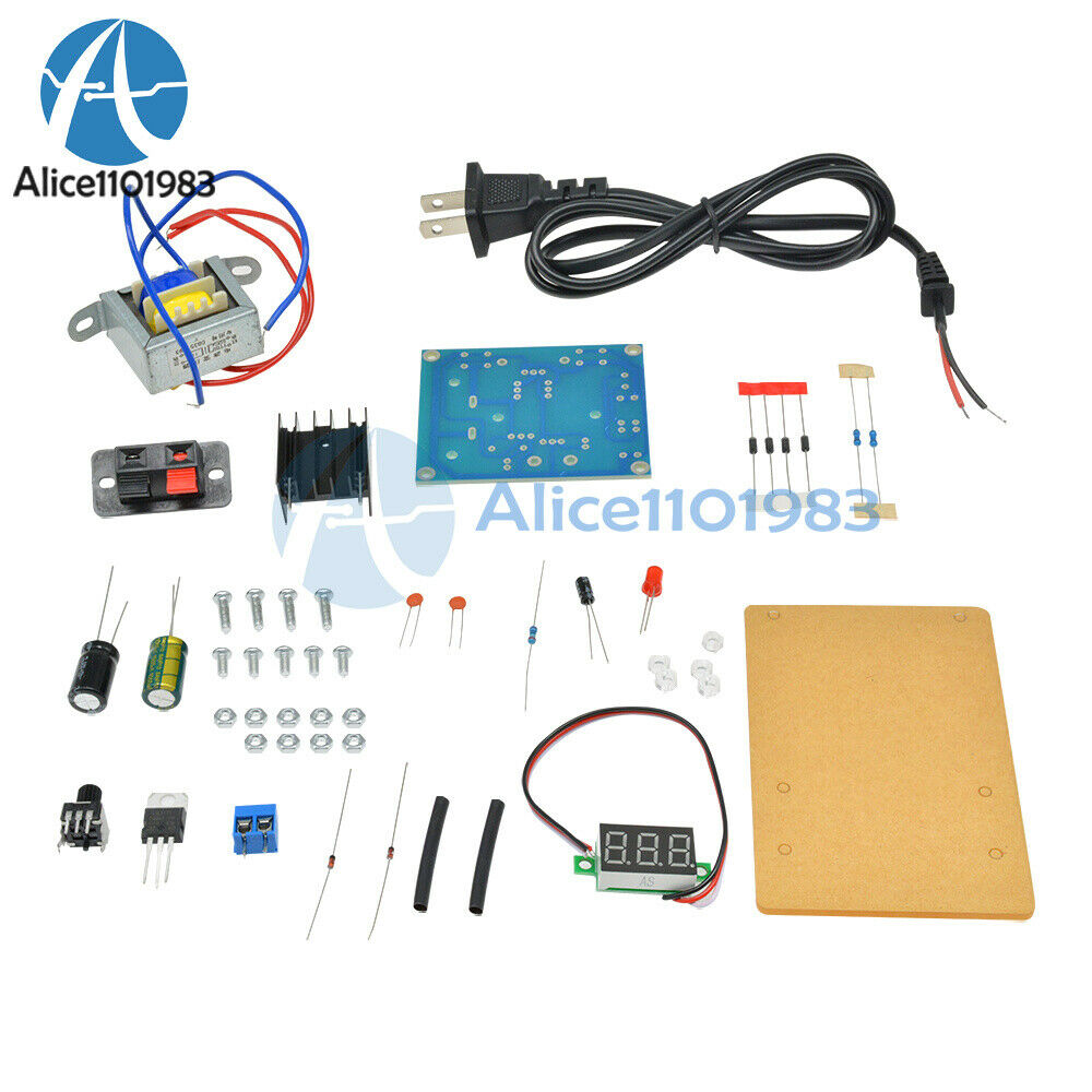 Continuously Adjustable Regulated DC Power Supply DIY Kit LM317 1.25-12V